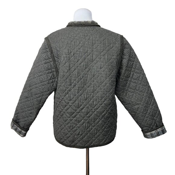 Beppa 100% Cotton Oversized Coat Quilted Jacket Small Plaid Lagenlook S Small - Picture 5 of 9